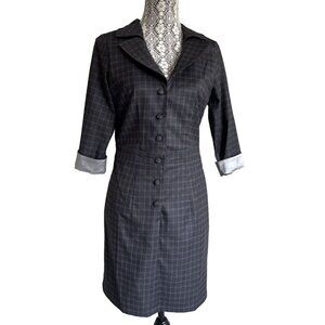 Tatum & Olivia Dress, dress fitted Small, 3/4 sleeve button front, 100% cotton,